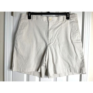 Southern Tide Mens The Skipjack Seersucker Shorts Size 38 Beige White Pinstripe
